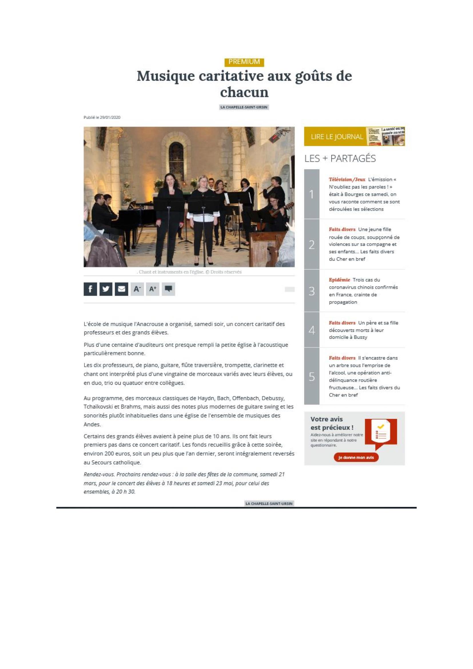 Presse Concert du 25/01/2020